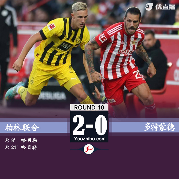 <a href=/zuqiujingsai/dortmund/ target=_blank class=infotextkey>多特蒙德</a>0-2柏林联合 科贝尔“超巨失误”送礼哈贝勒双响