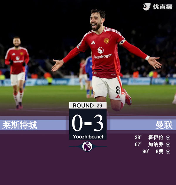 03月17日 英超第29轮 莱斯特城vs曼联 全场录像及集锦